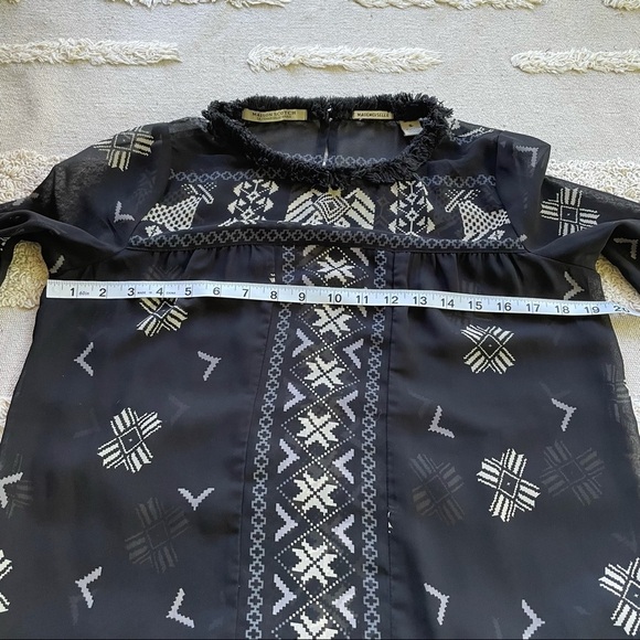 Maison Scotch Mademoiselle Top Blouse Black Aztec - Picture 12 of 16